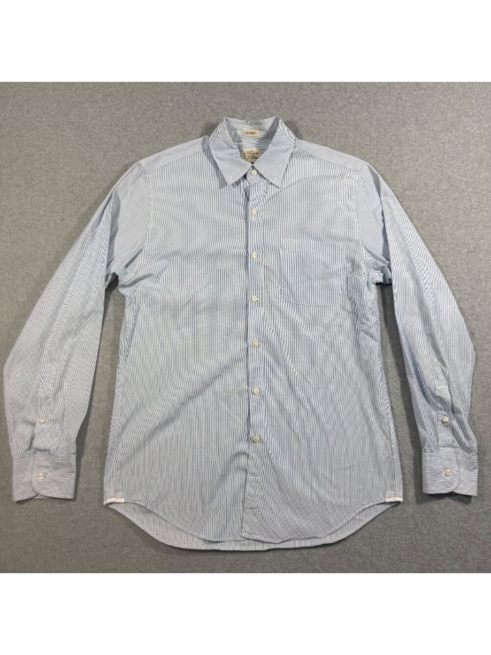J.Crew Men’s S Light Blue White Pinstripe Cotton Classic Button Down Shirt